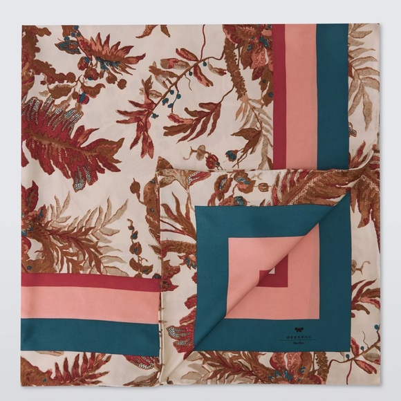 Weekend Max Mara Accessories - Weekend MaxMara Onesto Abstract Floral Pure Silk Scarf